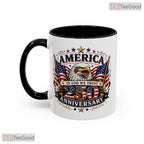 America 250th Anniversary Eagle Flag Patriotic Keepsake Two Tone Ceramic Accent Mug