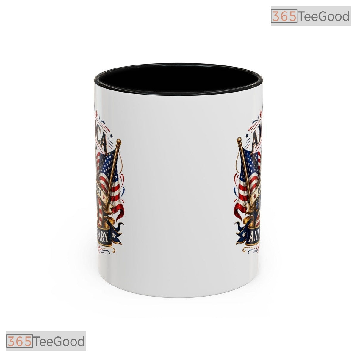America 250th Anniversary Eagle Flag Patriotic Keepsake Two Tone Ceramic Accent Mug