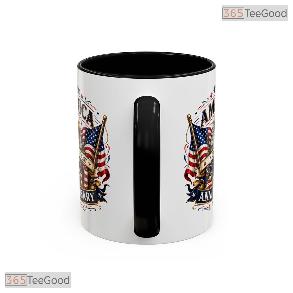 America 250th Anniversary Eagle Flag Patriotic Keepsake Two Tone Ceramic Accent Mug