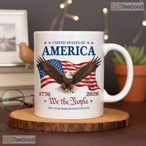 America 250th Anniversary 1776 To 2026 We The People Patriotic Eagle Ceramic Accent Mug