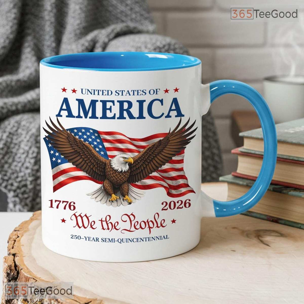 America 250th Anniversary 1776 To 2026 We The People Patriotic Eagle Ceramic Accent Mug