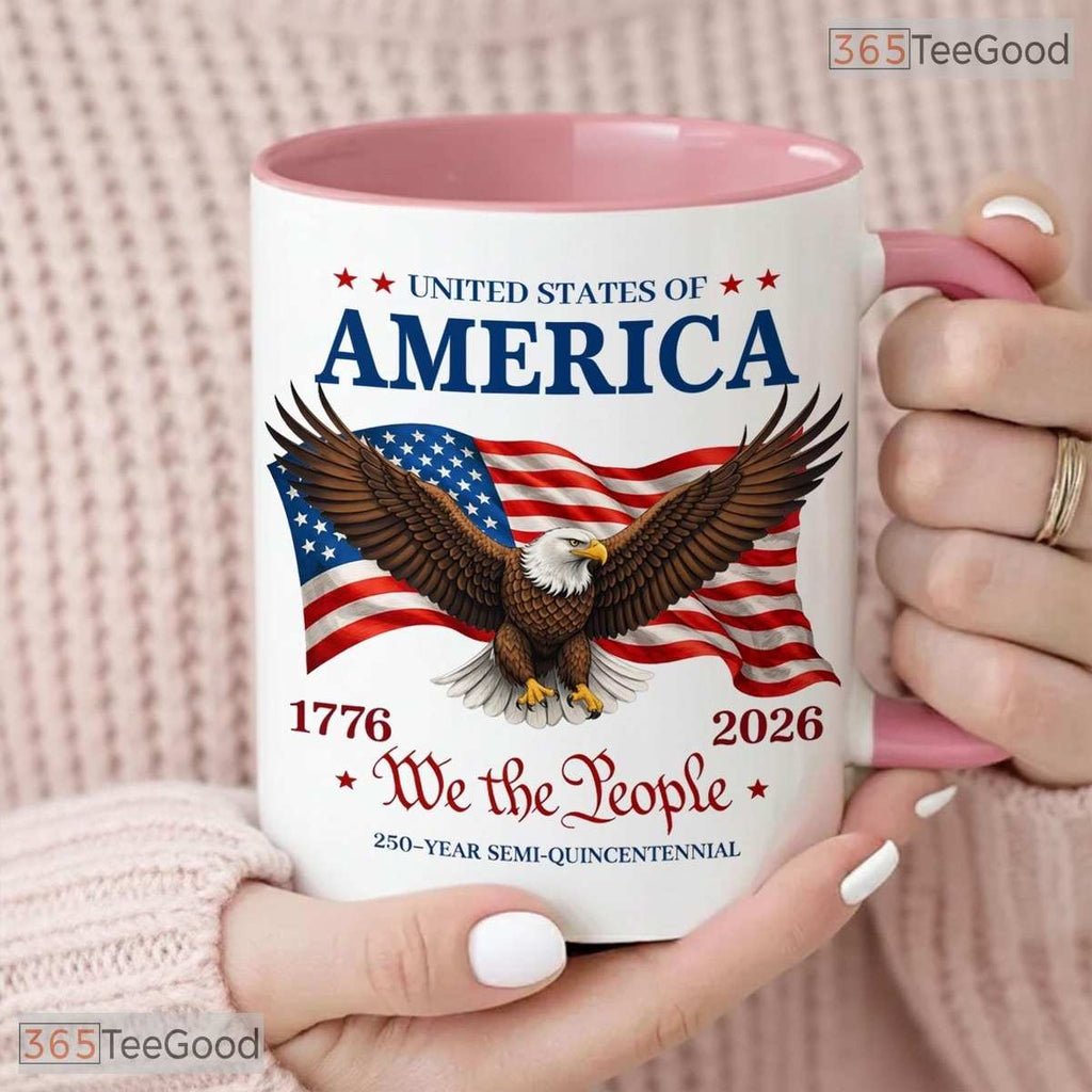 America 250th Anniversary 1776 To 2026 We The People Patriotic Eagle Ceramic Accent Mug