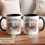 USA Land Of The Free America 250th Anniversary Patriotic Military Mom Ceramic Accent Mug