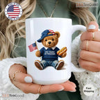 America 250th Anniversary Mug - Patriotic Teddy Bear 250 Years Freedom Ceramic Mug
