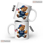 America 250th Anniversary Mug - Patriotic Teddy Bear 250 Years Freedom Ceramic Mug