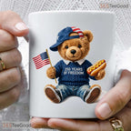 America 250th Anniversary Mug - Patriotic Teddy Bear 250 Years Freedom Ceramic Mug