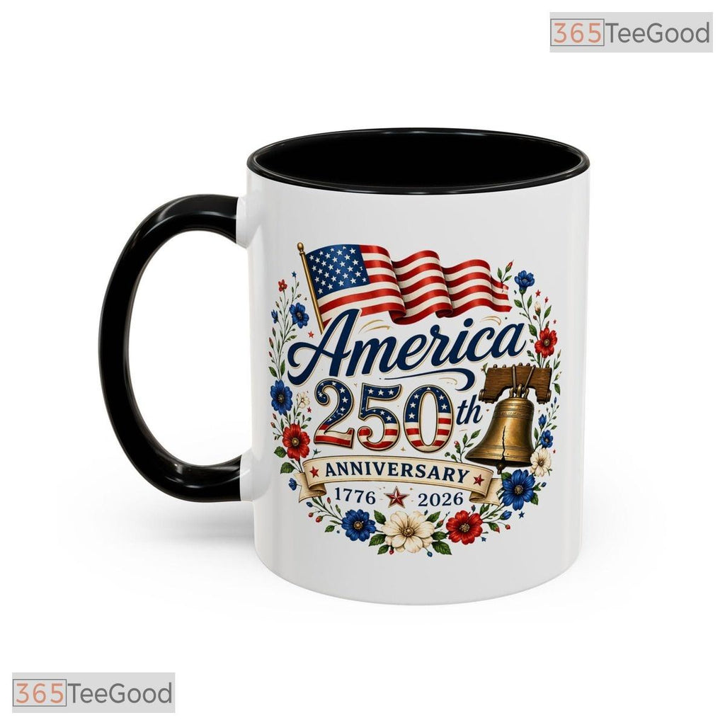 America 250th Anniversary 1776 To 2026 Commemorative Two Tone Premium Ceramic Accent Mug