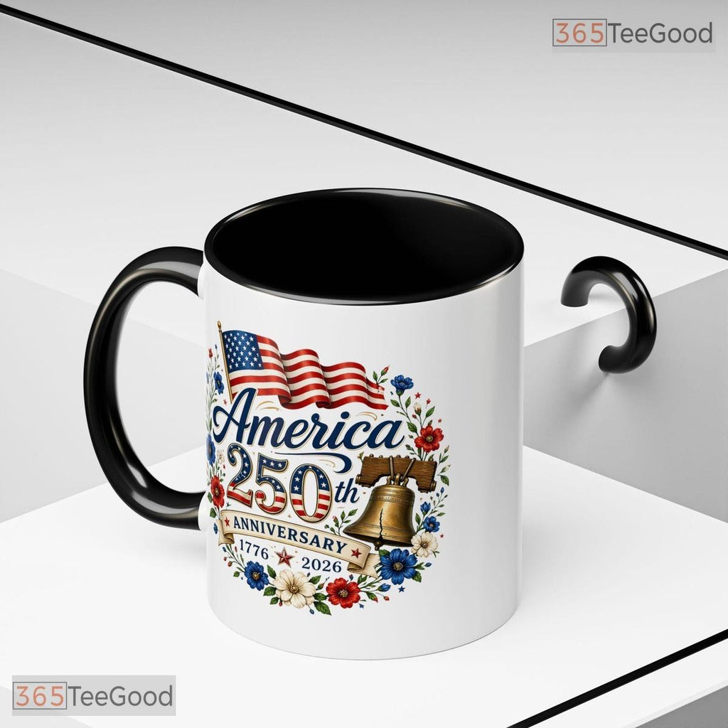America 250th Anniversary 1776 To 2026 Commemorative Two Tone Premium Ceramic Accent Mug