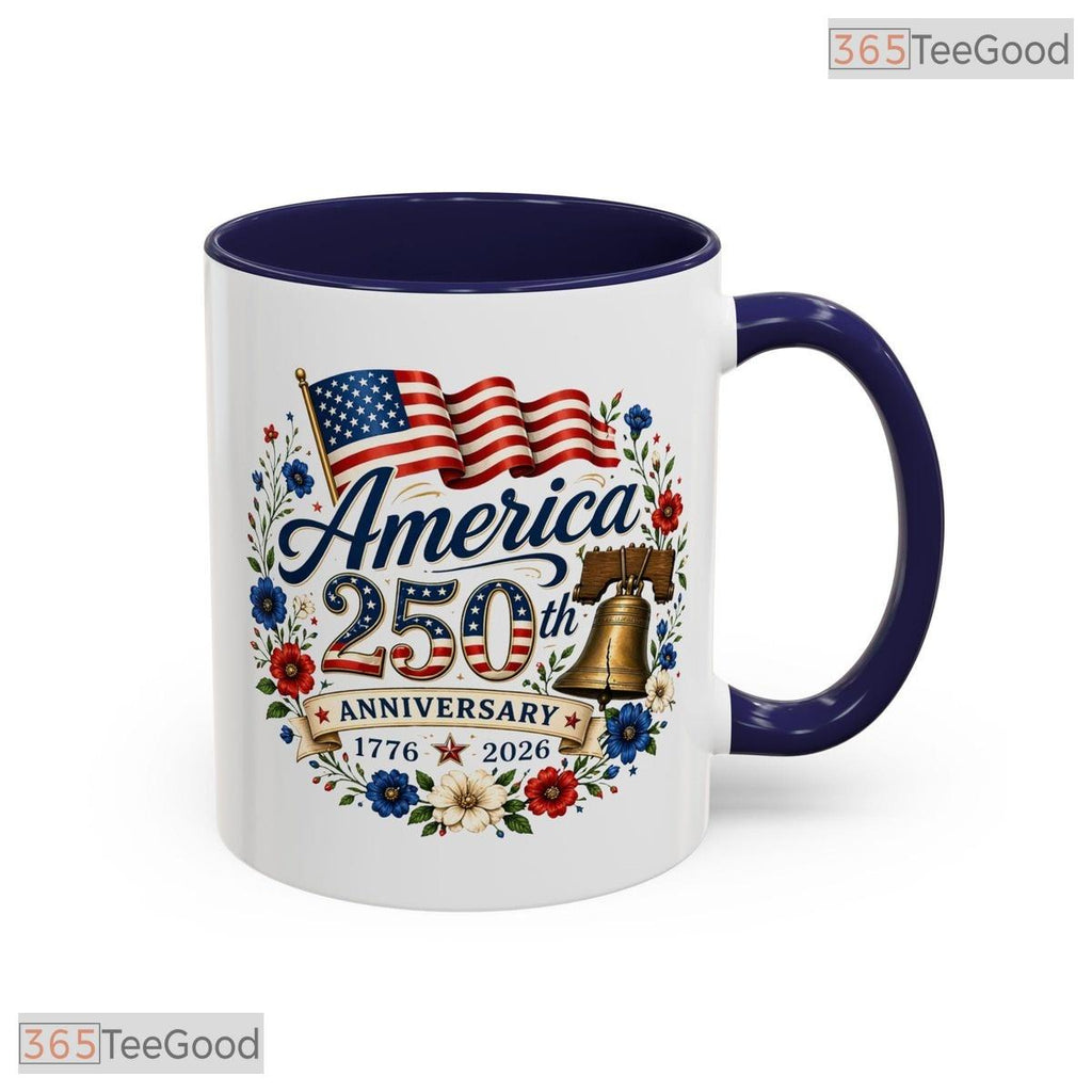 America 250th Anniversary 1776 To 2026 Commemorative Two Tone Premium Ceramic Accent Mug