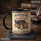 America 250th Anniversary Liberty Bell Mug - Patriotic 1776-2026 Ceramic Accent Mug