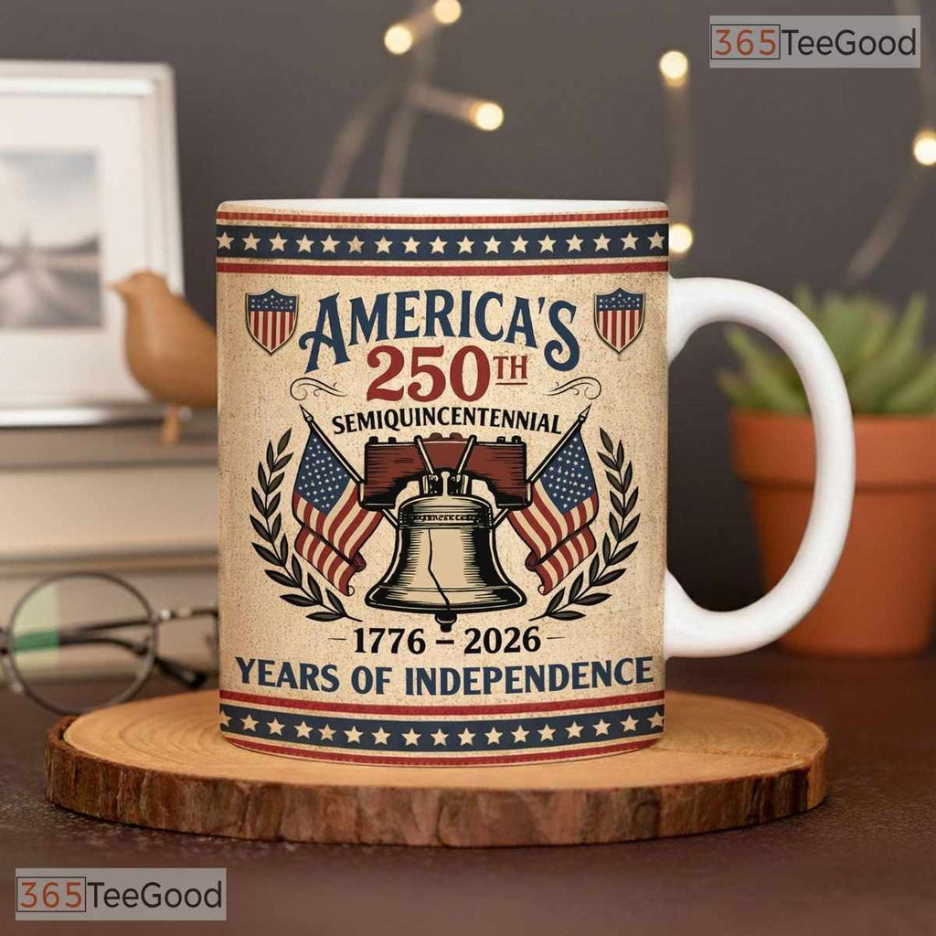 America Semiquincentennial 1776 Mug - Patriotic Liberty Bell Gift Ceramic Accent Mug