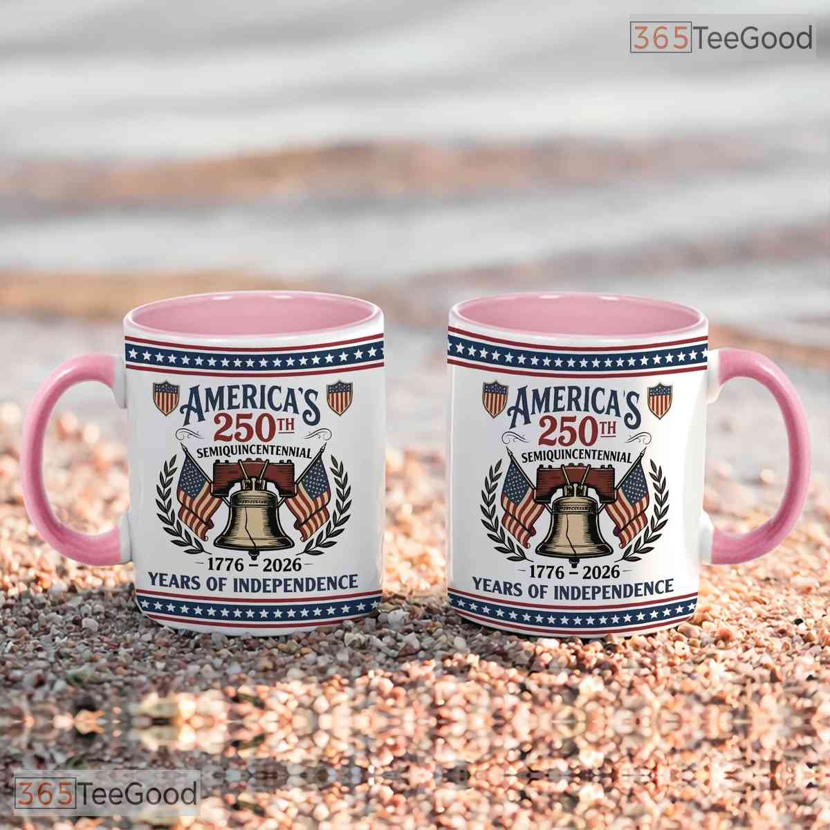 America 250th Anniversary Mug - Patriotic Liberty Bell Semiquincentennial Accent Ceramic Mug