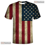 Classic American Flag Eagle 3D Graphic Printed Casual Unisex Short Sleeve Shirt