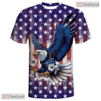 Patriotic American Flag Eagle 3D Graphic Printed Casual Unisex Tee Shirt Styles