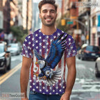 Patriotic American Flag Eagle 3D Graphic Printed Casual Unisex Tee Shirt Styles