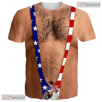 Patriotic American Flag Bald Eagle Graphic 3D Printed Casual Unisex Tee Shirt