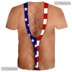 Patriotic American Flag Bald Eagle Graphic 3D Printed Casual Unisex Tee Shirt
