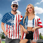 American Flag Stars & Stripes Baseball Jersey for Men & Women - 4th of July Style