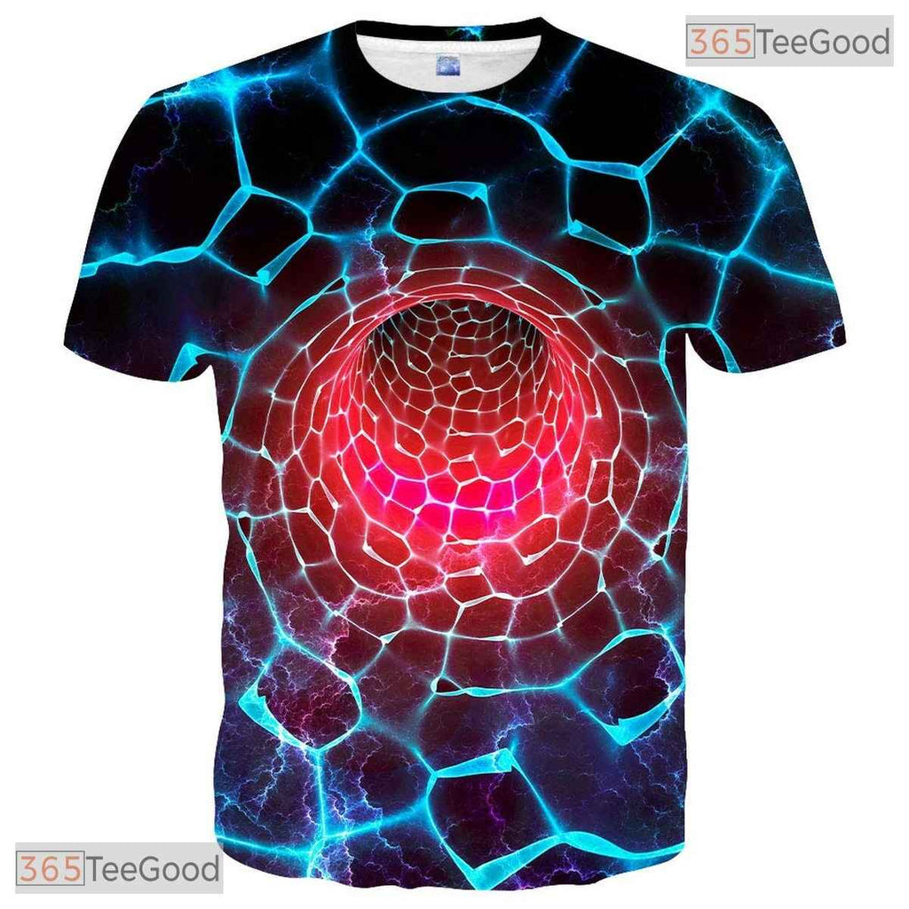 Mesmerizing Optical Illusion Tunnel 3D Printed Casual Unisex Tee Shirt Styles
