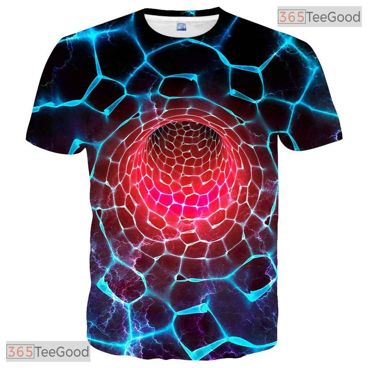 Mesmerizing Optical Illusion Tunnel 3D Printed Casual Unisex Tee Shirt Styles
