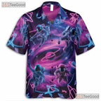 Astronaut Space Hawaiian Shirt - Unisex Neon Galaxy Sci-Fi Vaporwave Tee