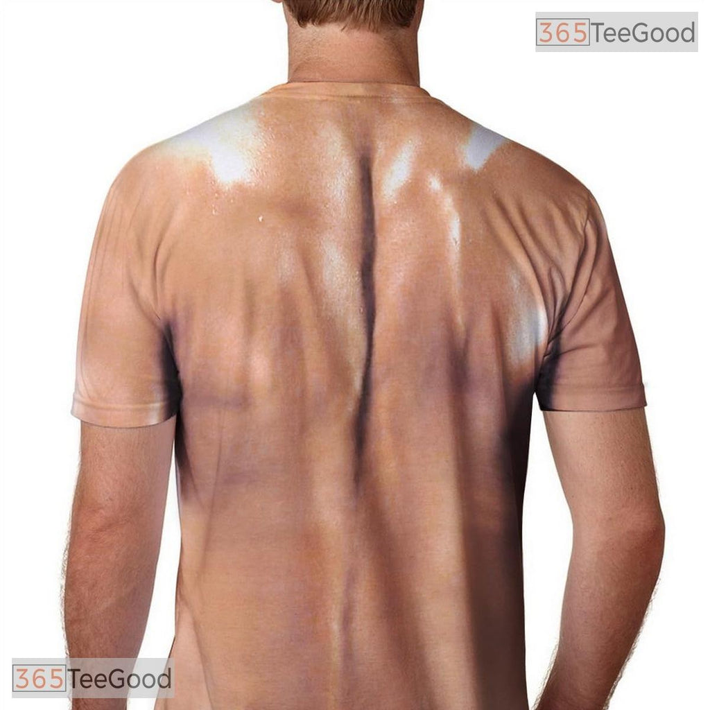 Realistic Fake Abs Muscle Chest 3D Costume Novelty Printed Unisex Tee Shirt