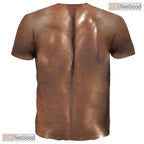 Realistic Shredded Muscle Chest Fake Abs 3D Printed Novelty Unisex Tee Shirt Top