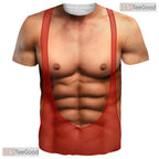 Shredded Fake Abs Muscle Chest Costume Novelty 3D Printed Casual Unisex Tee Shirt Top