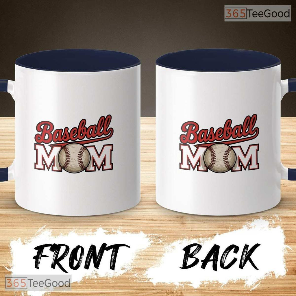 Baseball Mom Game Day Drinkware Sports Team Mother Gift Two Tone Ceramic Accent Mug