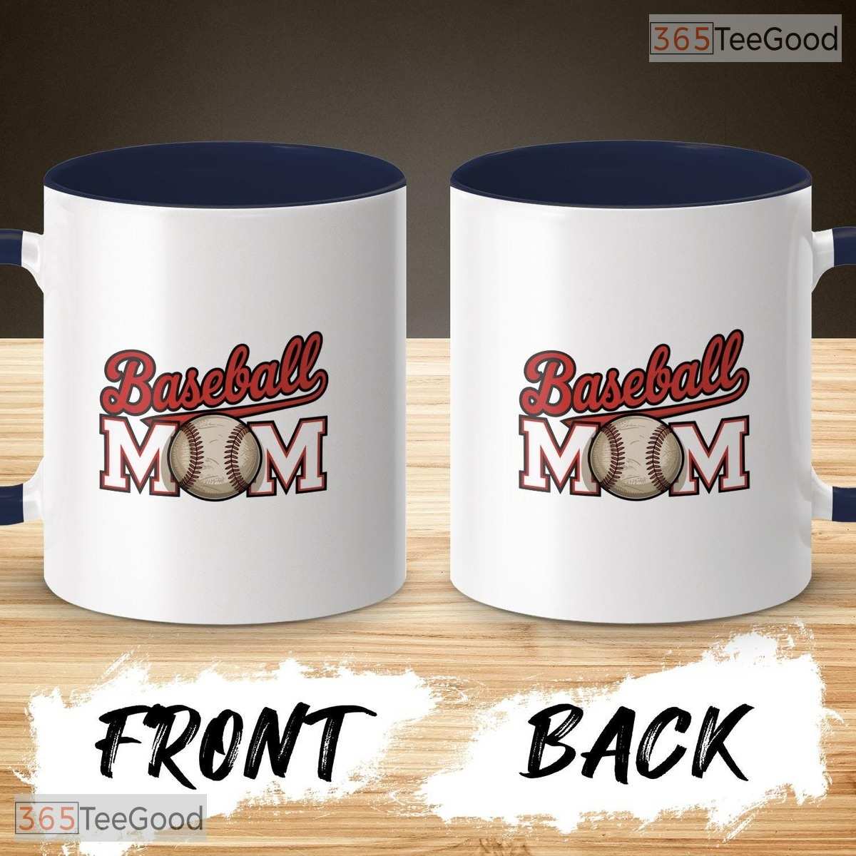 Baseball Mom Game Day Drinkware Sports Team Mother Gift Two Tone Ceramic Accent Mug