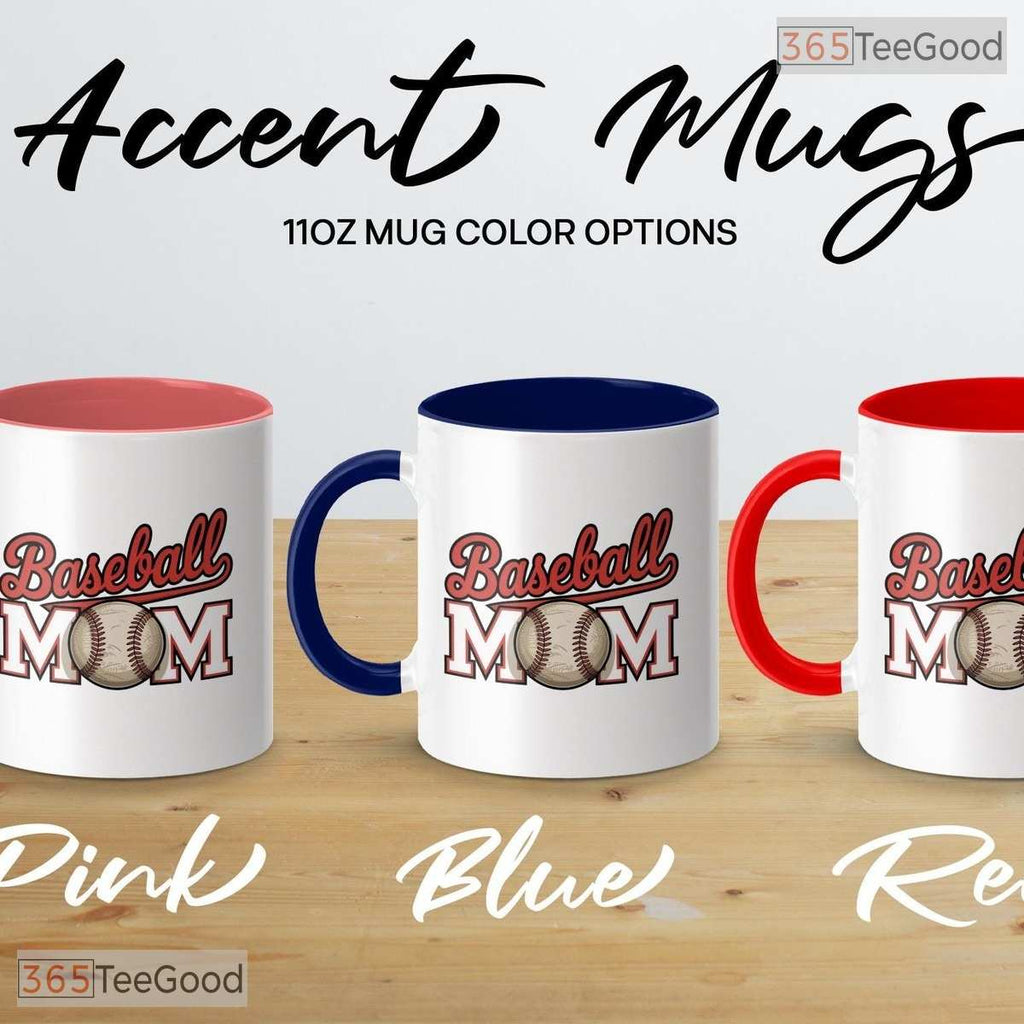 Baseball Mom Game Day Drinkware Sports Team Mother Gift Two Tone Ceramic Accent Mug