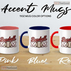 Baseball Mom Game Day Drinkware Sports Team Mother Gift Two Tone Ceramic Accent Mug