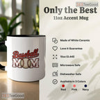 Baseball Mom Game Day Drinkware Sports Team Mother Gift Two Tone Ceramic Accent Mug