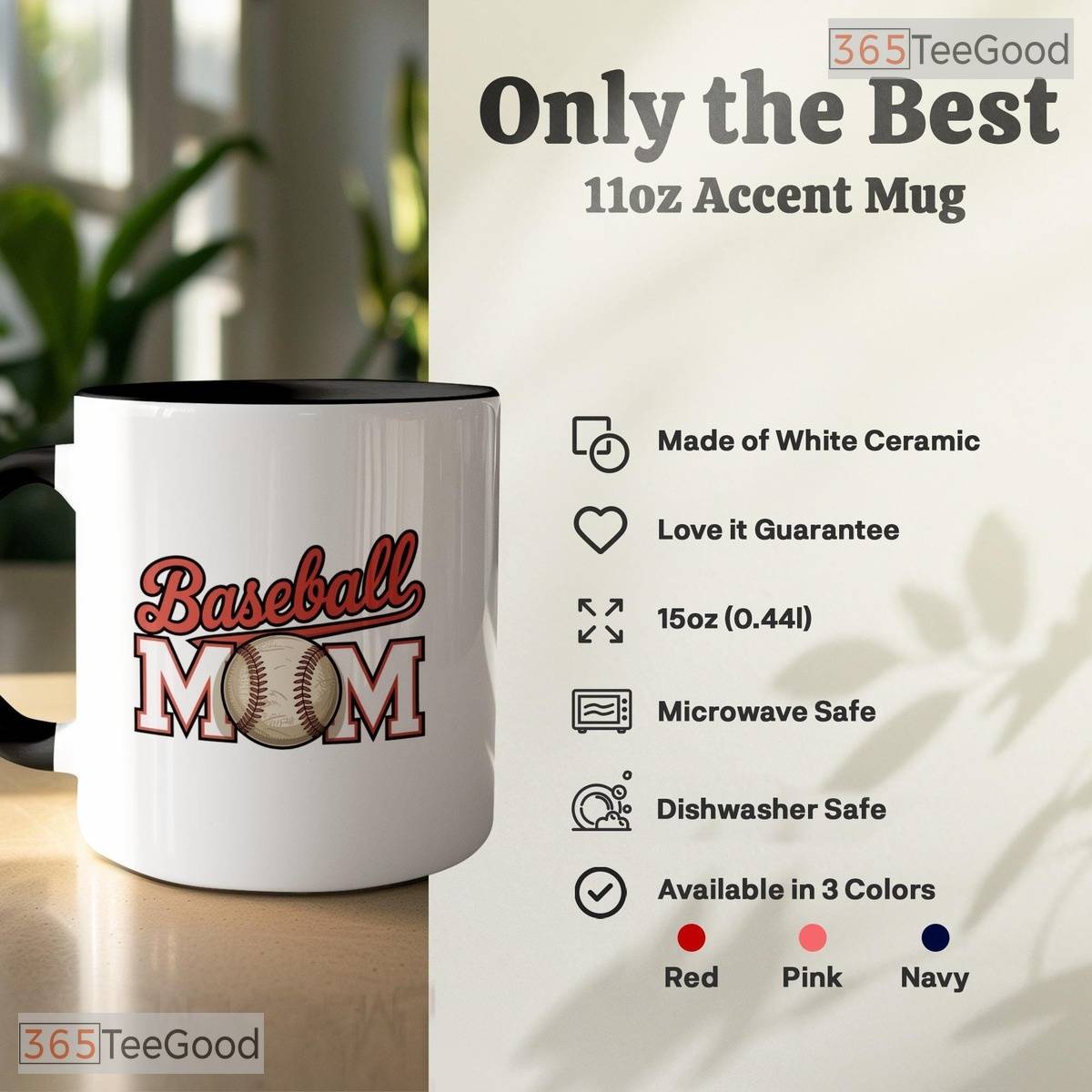Baseball Mom Game Day Drinkware Sports Team Mother Gift Two Tone Ceramic Accent Mug