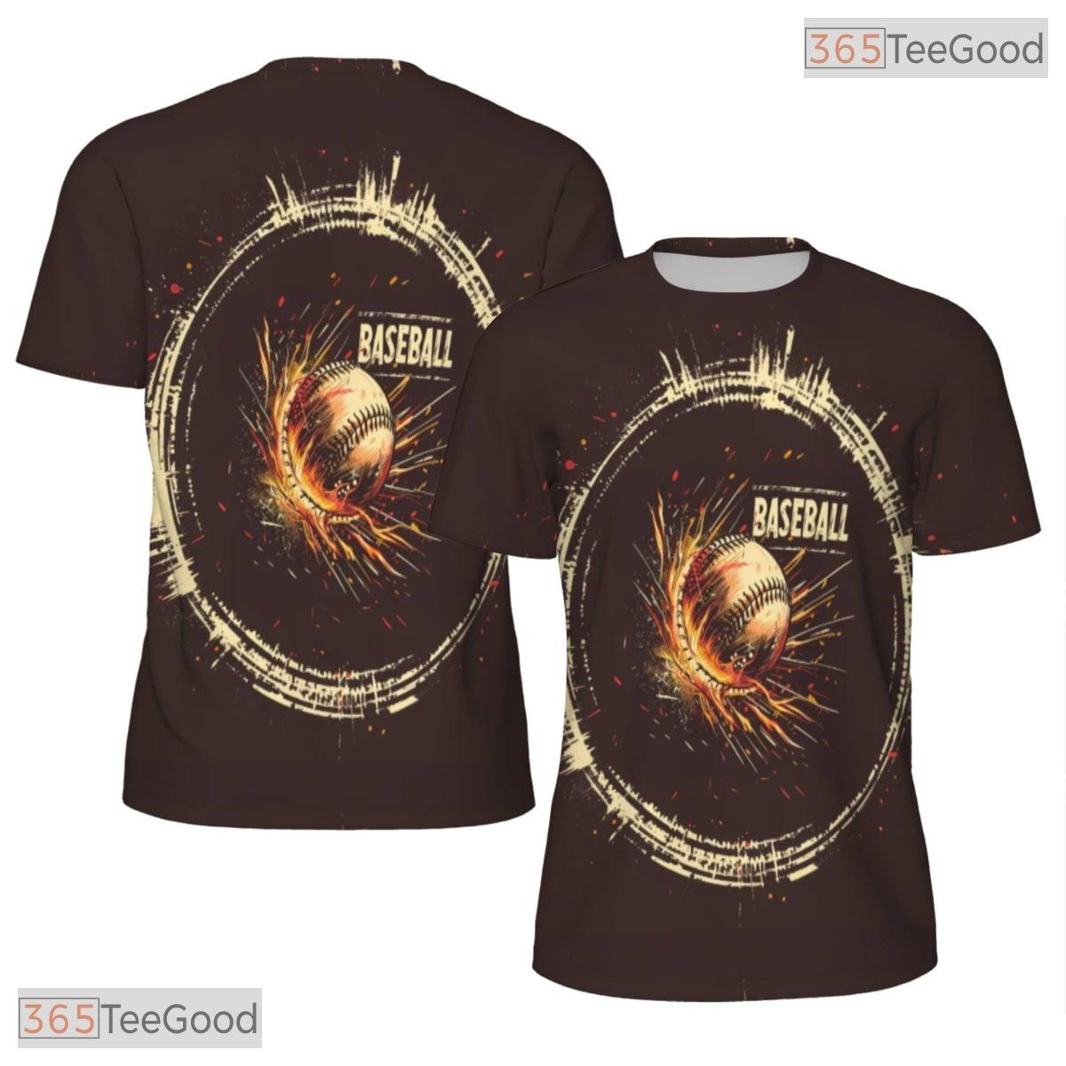Classic Baseball Sports Graphic 3D Pattern Printed Casual Unisex T-Shirt Styles