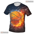 Classic Basketball Graphic Pattern 3D Printed Short Sleeve Unisex T-Shirt Tops Fun