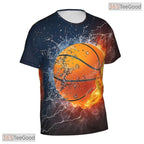 Classic Basketball Graphic Pattern 3D Printed Short Sleeve Unisex T-Shirt Tops Fun