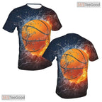 Classic Basketball Graphic Pattern 3D Printed Short Sleeve Unisex T-Shirt Tops Fun
