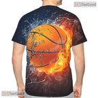 Classic Basketball Graphic Pattern 3D Printed Short Sleeve Unisex T-Shirt Tops Fun