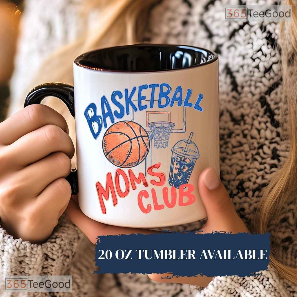Personalized Basketball Moms Club Mug - Custom Game Day Sports Team Ceramic Accent Mug