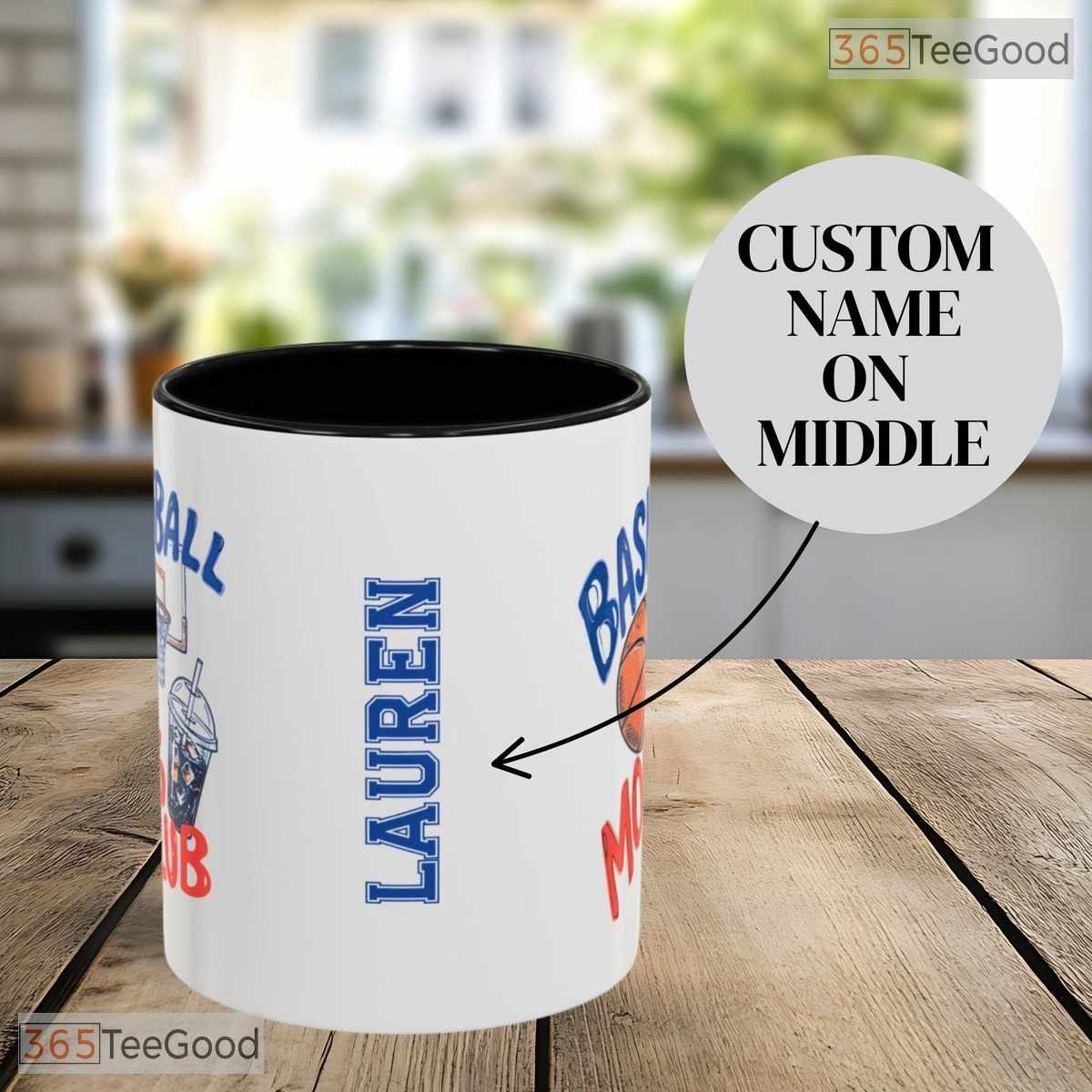 Personalized Basketball Moms Club Mug - Custom Game Day Sports Team Ceramic Accent Mug