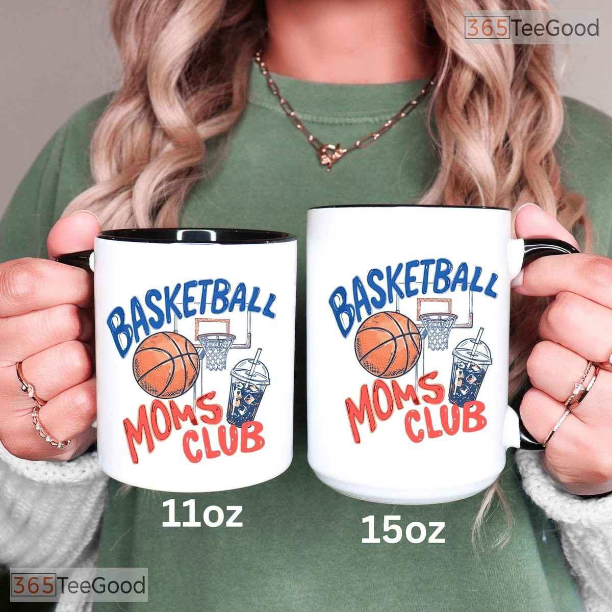 Personalized Basketball Moms Club Mug - Custom Game Day Sports Team Ceramic Accent Mug