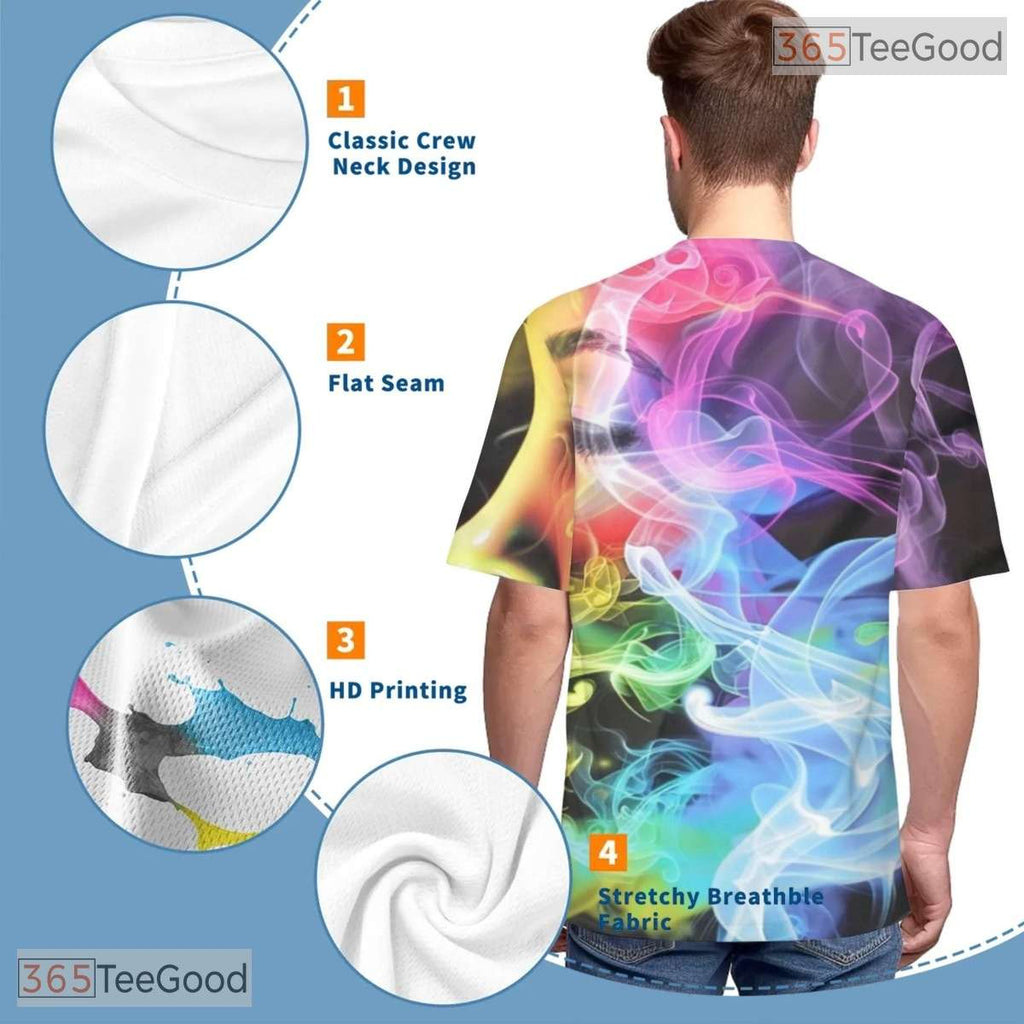 Ethereal Beauty Smoke Portrait Graphic 3D Printed Casual Unisex Tee Shirt Styles