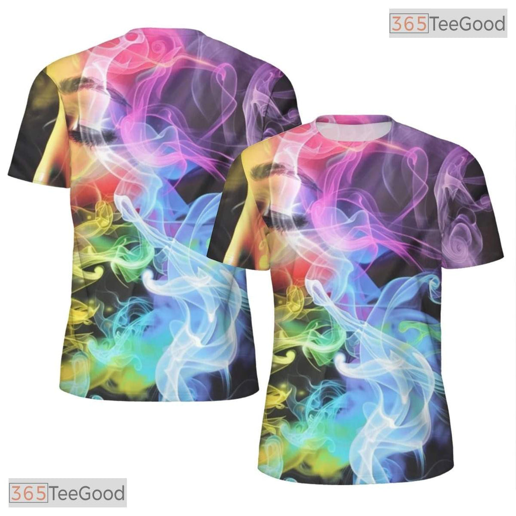 Ethereal Beauty Smoke Portrait Graphic 3D Printed Casual Unisex Tee Shirt Styles