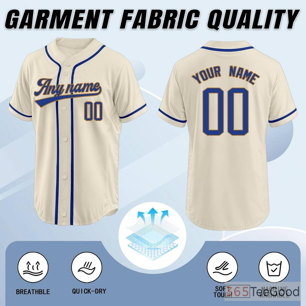 Beige Baseball Jersey Tee for Men & Women - A natural tone for versatile casual style