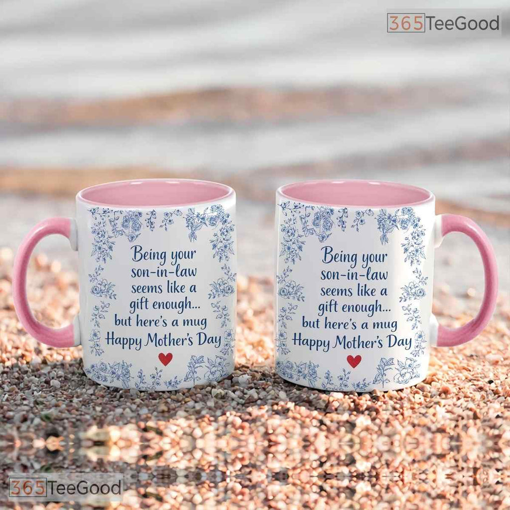 Personalized Mother's Day Son In Law Mug - Funny Gag Gift Ceramic Accent Mug for Mom