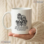 Best Friend Skeleton Mug - Personalized Bestie Ghost Friends Line Art Ceramic Accent Mug