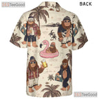 Bigfoot Beach Hawaiian Shirt for Men - Retro Sasquatch Vacation Summer Party