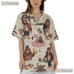 Bigfoot Beach Hawaiian Shirt for Men - Retro Sasquatch Vacation Summer Party