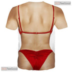 Funny Red Bikini Creative Pattern 3D Graphic Printed Crewneck Unisex T-Shirt